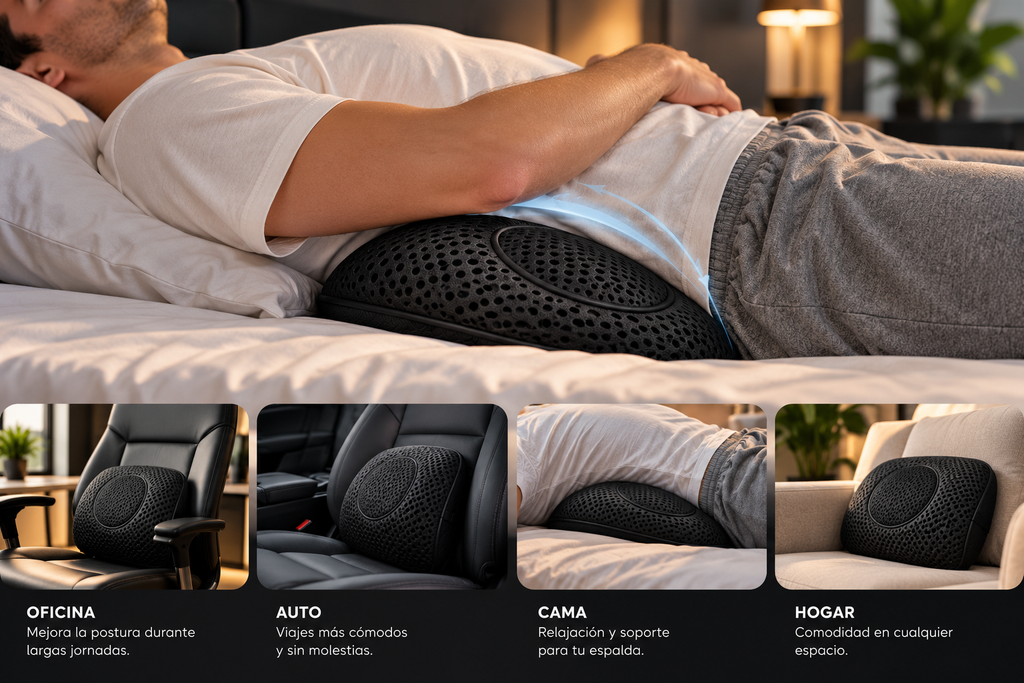 Almohada Ergonómica de Apoyo Lumbar y Espalda - Alivio Postural