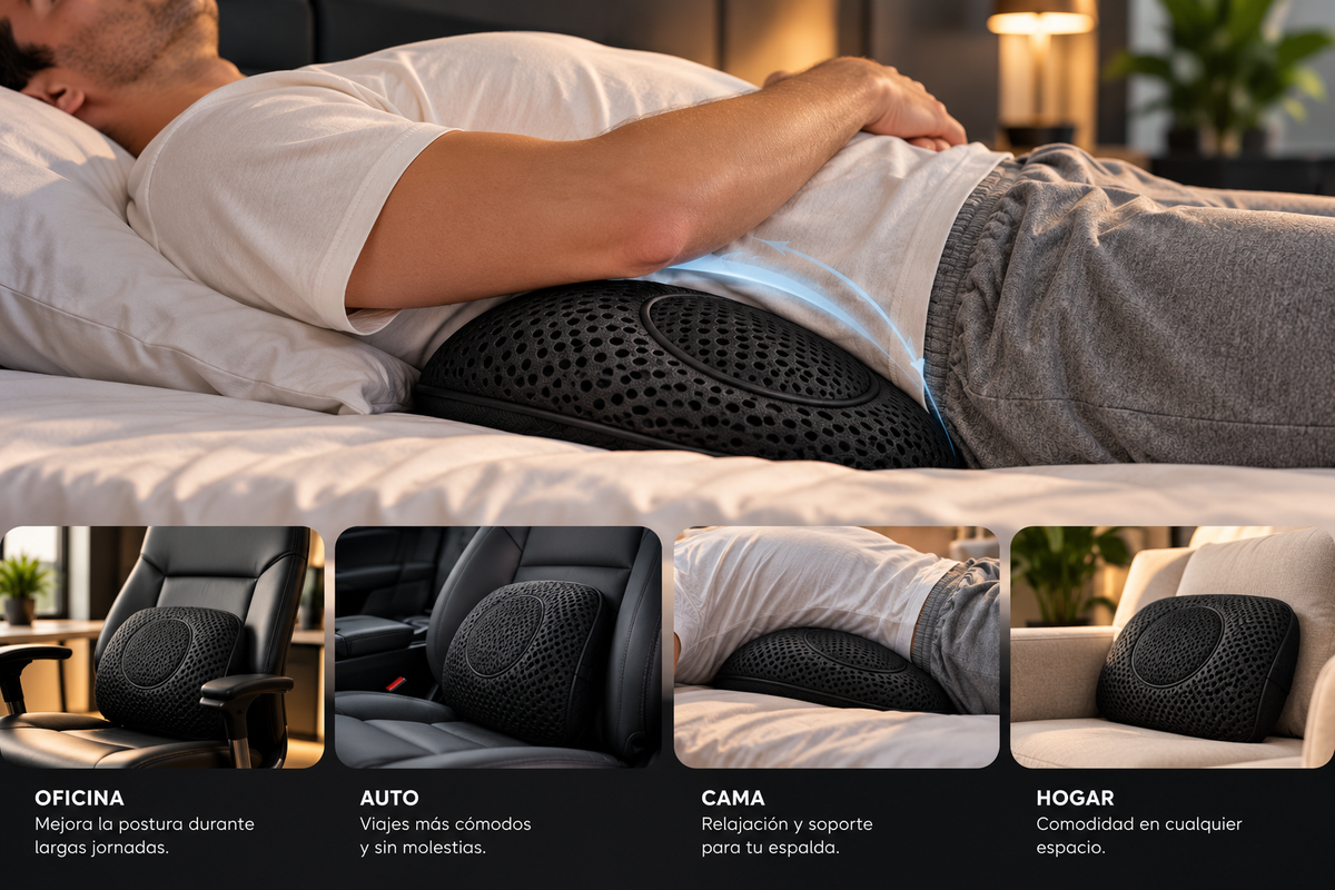 Almohada Ergonómica de Apoyo Lumbar y Espalda - Alivio Postural