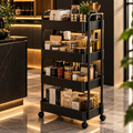 Carro Organizador de Cocina 4 Niveles con Ruedas - Multiusos